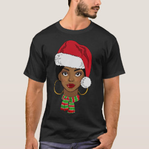 T-shirt Père Noël afro-américain noir Afro Noël Melani
