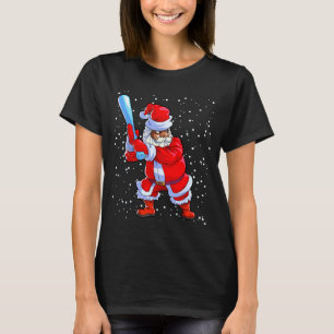 T-shirt Père Noël afro-américain noir Baseball Afro C