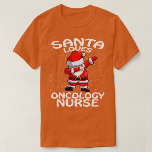 T-shirt Père Noël aime Oncologie Infirmière Noël (Design devant)