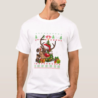 T-shirt Père Noël amateur de chiens rennes