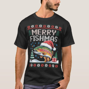T-shirt Père Noël amateurs de pêche drôle de pêcheur de No