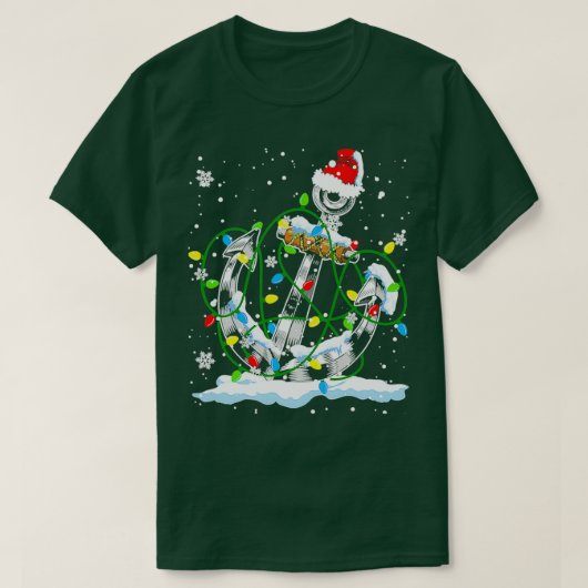 T-shirt Père Noël Ancre Cool feux de Noël (Design devant)