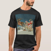 T-shirt Père Noël Antique Sleigh Reindeer (Devant)