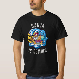 T-shirt Père Noël arrive par Surfboard