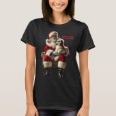 T-shirt Père Noël assis avec un Chien Chien Chien Chien Ch (Devant)