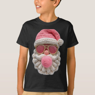 T-shirt Père Noël au crochet soufflant du bubble gum Noël