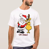 T-shirt Père Noël avec Deer Unisex (Devant)