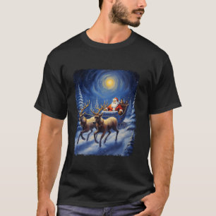T-shirt Père Noël Avec Les Rennes Pull Reindeer Panier Van