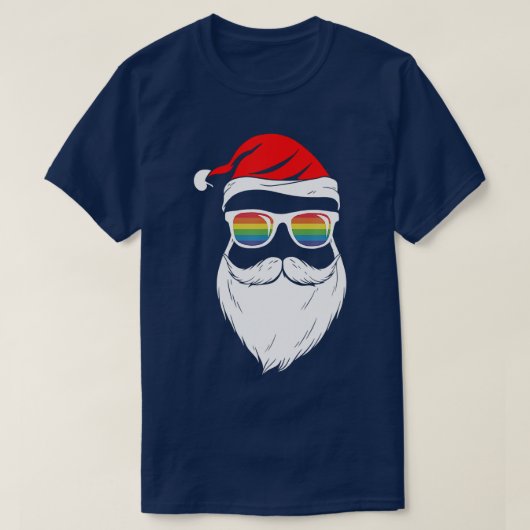 T-shirt Père Noël avec lunettes de soleil Casquette de bar (Design devant)