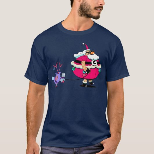 T-shirt père Noël avec rétro (Devant)