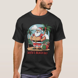 T-shirt Père Noël avec une touche – Jour de plage