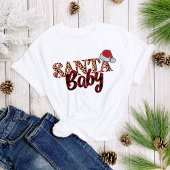 T-shirt Père Noël Baby Plaid Leapord Imprimer Noël Femmes