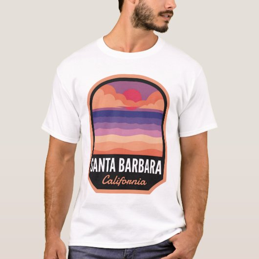 T-shirt Père Noël Barbara CA Retro Sunset (Devant)
