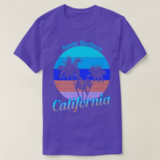 T-shirt Père Noël Barbara California Retro Palm Trees Beac (Design devant)