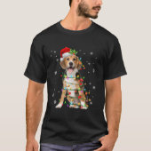 T-shirt Père Noël Beagle Noël lumières Noël Noël Amoureux (Devant)