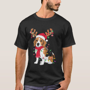 T-shirt Père Noël Beagle Noël lumières Noël Noël Amoureux
