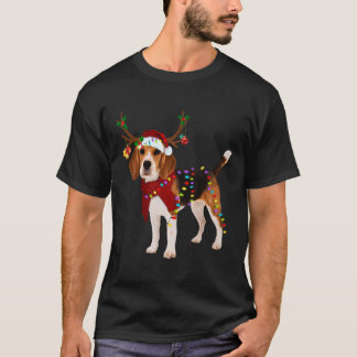 T-shirt Père Noël Beagle Reindeer cadeaux de Noël légers