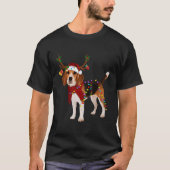 T-shirt Père Noël Beagle Reindeer Light (Devant)