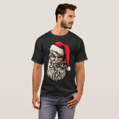 T-shirt Père Noël Beard Cigars Drôle fumée pause Noël (Devant entier)