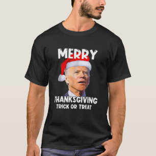 T-shirt père Noël Biden Joyeux Thanksgiving Trick Ou Tre