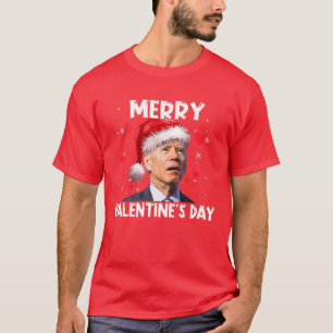 T-shirt père Noël Biden Merry Valentine's Day Neige Noë