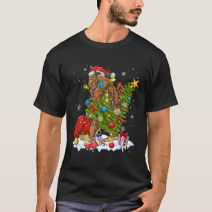 T-shirt Père Noël Bigfoot lumières des arbres de Noël Funk