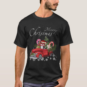 T-shirt Père Noël Boston Terrier équitation Camion Rouge M