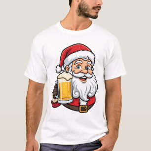 T-shirt Père Noël buvant de la bière Graphique de Noël