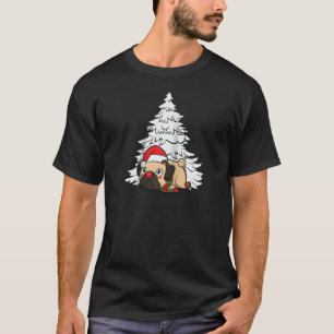 T-shirt Père Noël Carlin Chien Noël Joyeux Pugmas Joyeux N