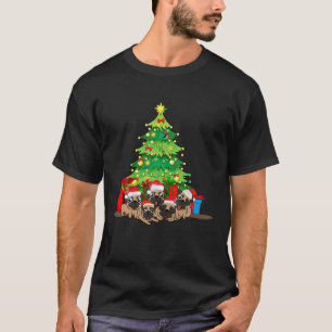 T-shirt Père Noël Carlin Chien Noël Joyeux Pugmas Joyeux N