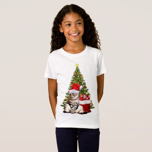 T-Shirt Père Noël Cat (Devant entier)