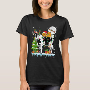 T-shirt Père Noël Cat Ridge Reindeer Cow Christmas Tree Fa