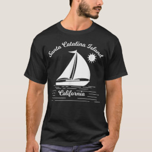 T-shirt Père Noël Catalina Island California Sailboat Acce