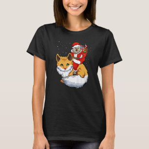 T-shirt Père Noël Chat équitation Chat Noël Pyjama Cute X