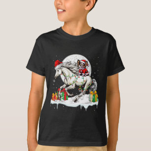 T-shirt Père Noël Chihuahua équitation Cheval Noël Proprié