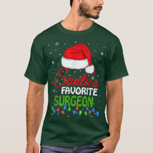 T-shirt Père Noël Chirurgien Préféré Lumières Santa Hat
