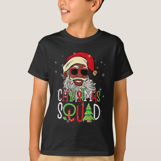 T-shirt Père Noël Christmas Squad Black Men African Americ (Devant)