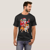 T-shirt Père Noël Christmas Tree Santa Claus équitation An (Devant entier)