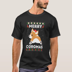 T-shirt Père Noël Cogmas Xmas Vacances Chien Corgi Noël