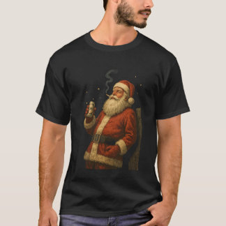 T-shirt Père Noël cool fumant une cigarette esthétique 90'
