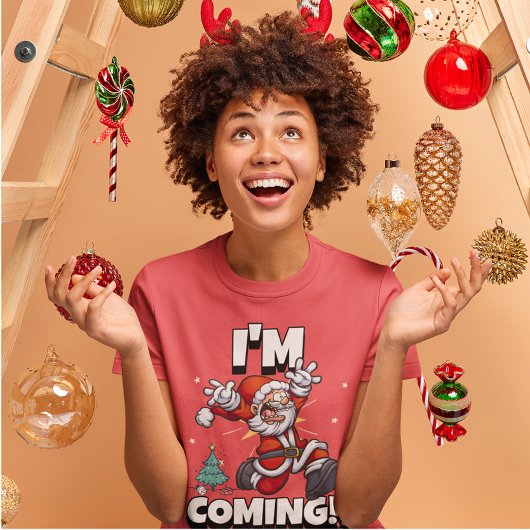 T-shirt Père Noël Courir Noël Humour Fête Noël amusant