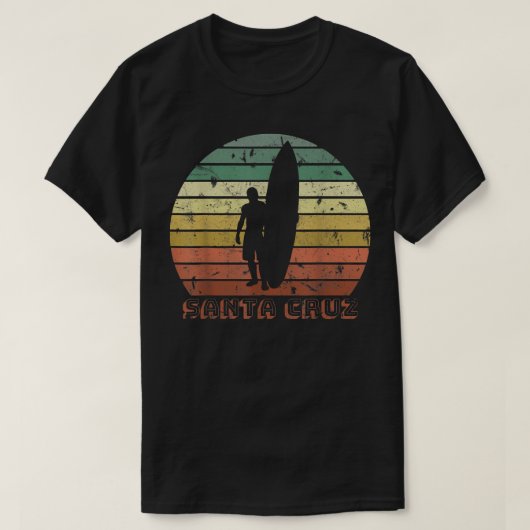 T-shirt Père Noël Cruz California Surfer Beach Retro Sunse (Design devant)