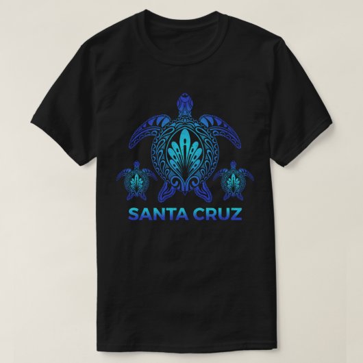 T-shirt Père Noël Cruz Californie CA Ocean Sea Turtle Souv (Design devant)