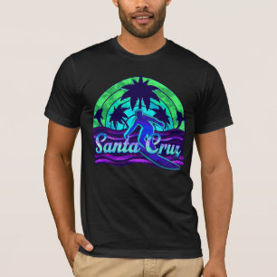 T-shirt Père Noël Cruz Californie Coucher de soleil violet