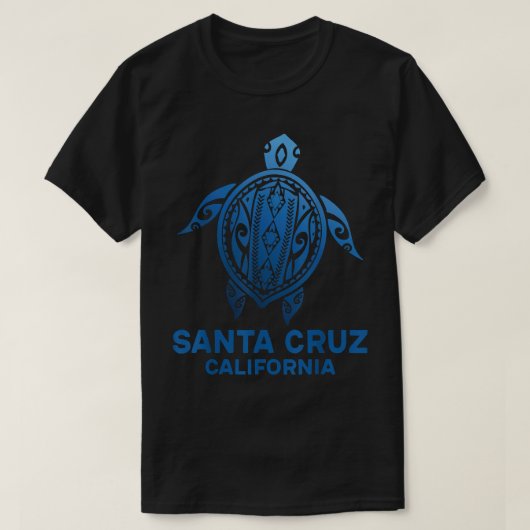 T-shirt Père Noël Cruz Californie Tribal Tattoo Blue Sea T (Design devant)