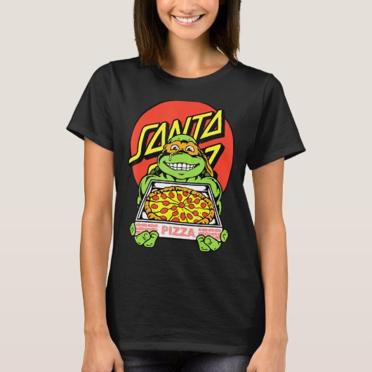 T-shirt Père Noël Cruz Mens Ninja Pizza (Devant)