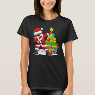 T-shirt Père Noël Dabbing Christmas Tree Lights Xmas Kid B