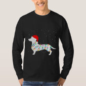 T-shirt Père Noël Dachshund Illuminations de Noël Pajamas (Devant)