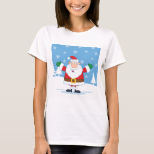 T-shirt Père Noël dans une scène hivernale enneigée