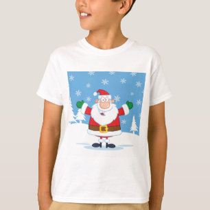 T-shirt Père Noël dans une scène hivernale enneigée